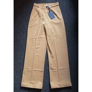 1940s Mustard Button Tab High Waist Pants